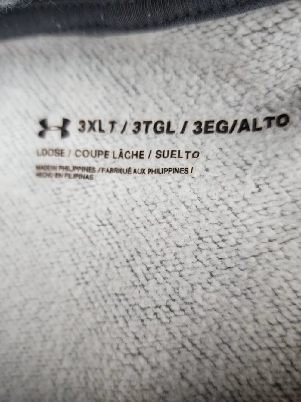 Under Armour Mens 3XLT Gray Fleece Pullover Hoodie Big Tall Activewear Logo - Picture 6 of 11